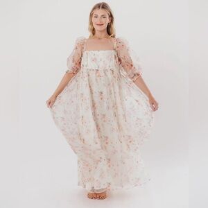 Floral Maxi Dress in Cream